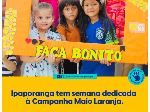 Ipaporanga tem semana dedicada à Campanha Maio Laranja