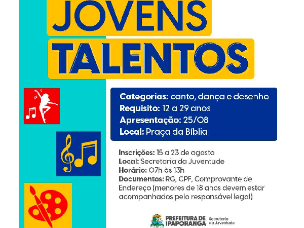 Prefeitura de Ipaporanga realiza primeira edição do Festival de Jovens Talentos