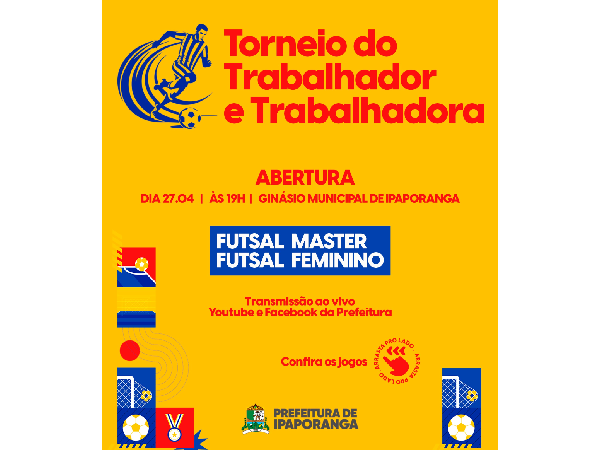 Prefeitura de Ipaporanga realiza tradicional torneio de Futsal alusivo ao Dia do Trabalhor
