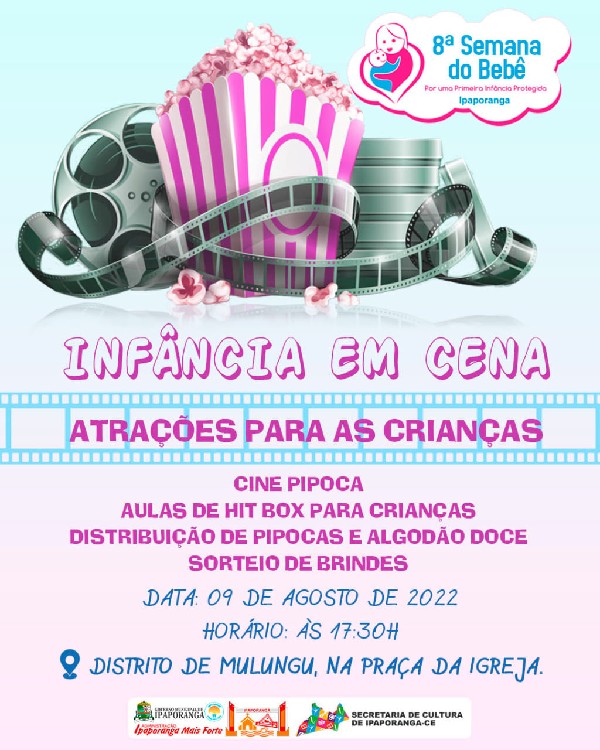 Convite para atividade lúdica alusiva à Semana do Bebê de Ipaporanga/2022