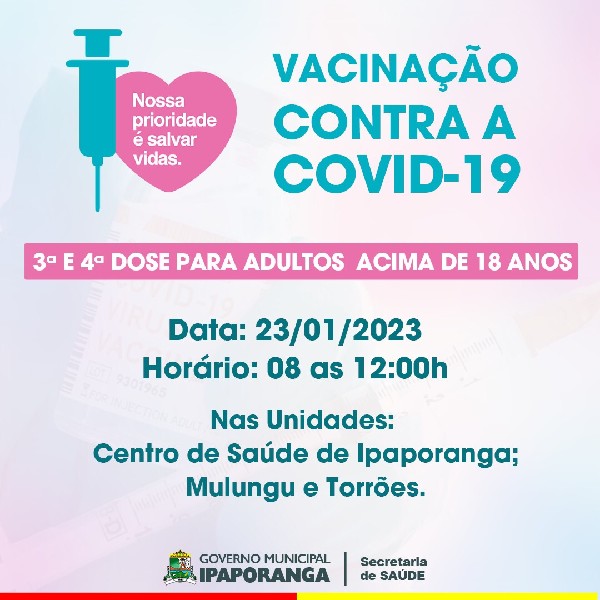 Multirão de vacinação contra a Covid-19 em Ipaporanga